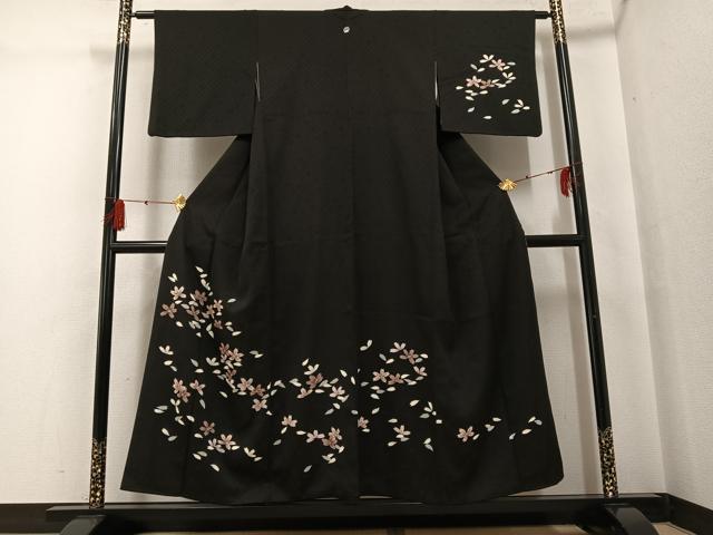 平和屋着物●伝統工芸士　保科土山　小紋　霞文　正絹　逸品　AABG2858ph 平和屋着物○伝統工芸士 保科土山 小紋 霞文 正絹 逸品 AABG2858phの