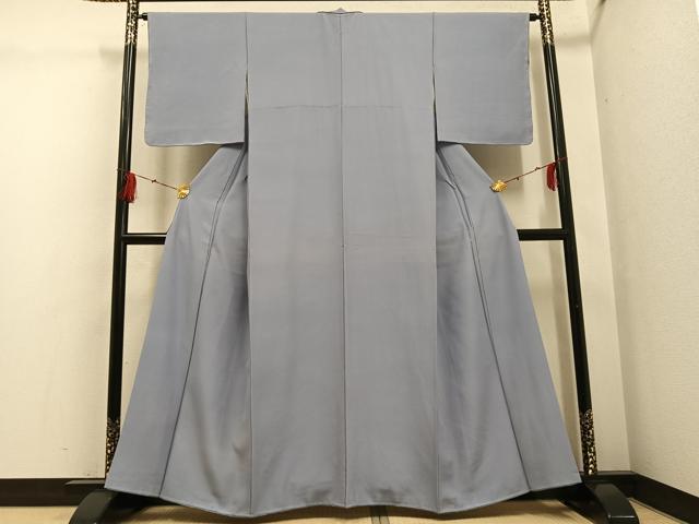 平和屋着物●上質な色無地　桔梗鼠色　正絹　逸品　AABG4125ph_1