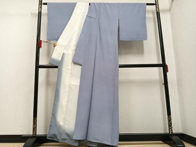 平和屋着物●上質な色無地　桔梗鼠色　正絹　逸品　AABG4125ph_2