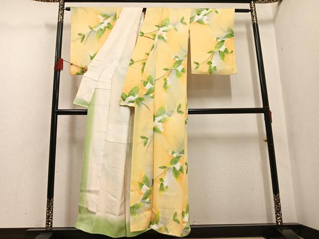 平和屋着物●上質な小紋　地紋起こし　草花文　暈し染め　正絹　逸品　AABG4131ph_1