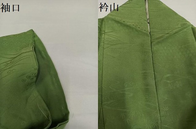 平和屋着物●上質な色無地　草花地紋　柳茶色　正絹　逸品　AABG4142ph_6