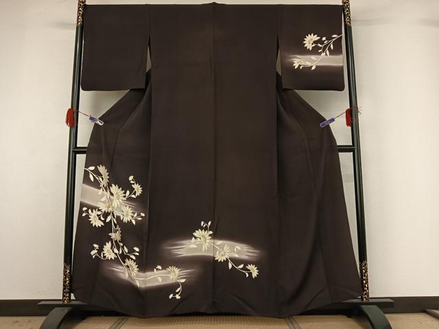 平和屋着物▽訪問着 単衣 草花文 暈し染め 金彩 正絹 逸品 AABG4220jh