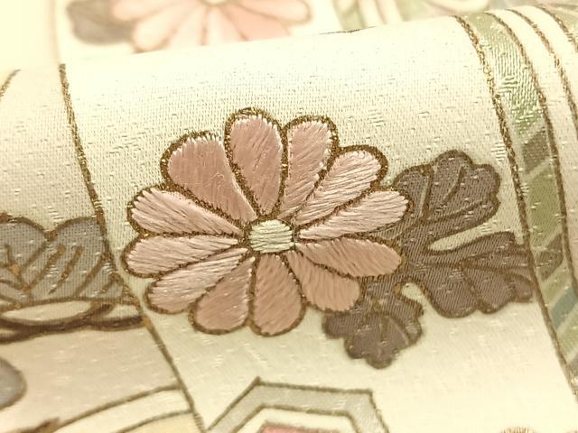 平和屋着物●訪問着　刺繍　熨斗枝花文　暈し染め　金彩　正絹　逸品　AABG4310fy_5
