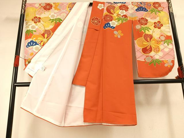 平和屋着物●MERCURYDUO　小振袖　二尺袖　舞花文　金彩　洗える着物　未使用　AABG4319fy_1