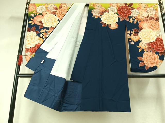 平和屋着物●小振袖　二尺袖　草花文　暈し染め　洗える着物　AABG4325fy_1