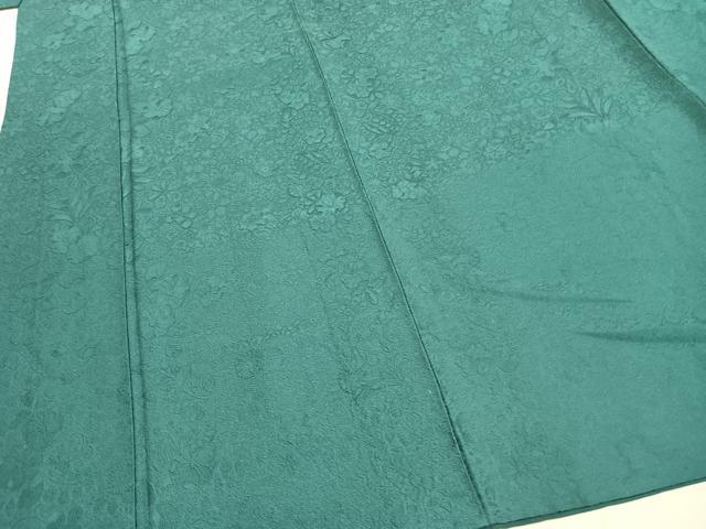 平和屋着物●上質な色無地　辻が花地紋　青緑色　正絹　逸品　AABG4335fy_3
