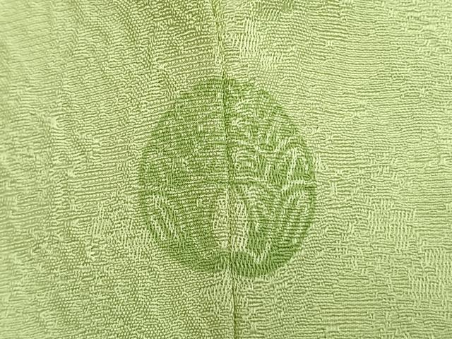 平和屋着物●上質な色無地　霞地紋　若菜色　反端付き　正絹　逸品　未使用　AABG4380fy 平和屋着物○上質な色無地 霞地紋 若菜色 反端付き 正絹 逸品 未使用