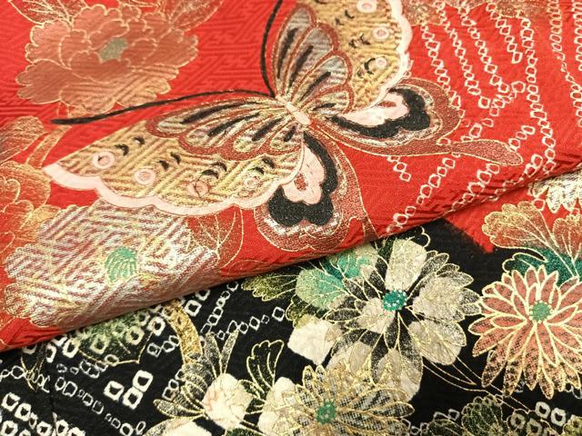 平和屋着物[]七五三　女の子　７歳　小振袖　二尺袖　祝着　絞り　花蝶文　金銀彩　正絹　逸品　AABG4383fy_4