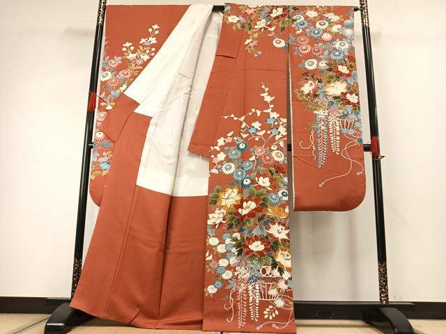 平和屋着物○豪華振袖 友禅 枝花文 金銀彩 正絹 逸品 AABG4406fy 