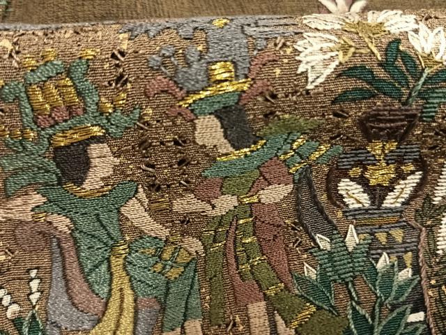 平和屋着物●訪問着　総刺繍　古代壁画文様　暈し染め　金糸　正絹　逸品　AABG4415fy