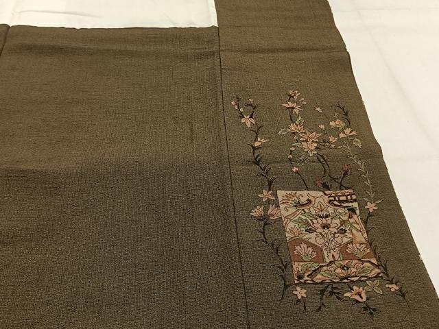平和屋着物●訪問着　総刺繍　古代壁画文様　暈し染め　金糸　正絹　逸品　AABG4415fy