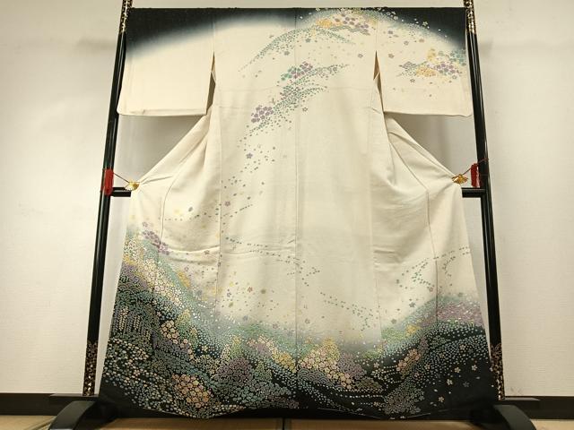 平和屋着物＊夏物　六通柄袋帯　草葉文　金糸　正絹　逸品　DAAZ4269cm 平和屋着物＊夏物 六通柄 本袋帯 唐織 草葉文 銀糸 正絹 逸品