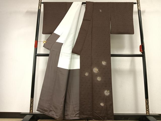 平和屋着物●訪問着　竹屋町刺繍　兎　枝梅文　蛍暈し　金糸　正絹　逸品　AABG4442fy_1