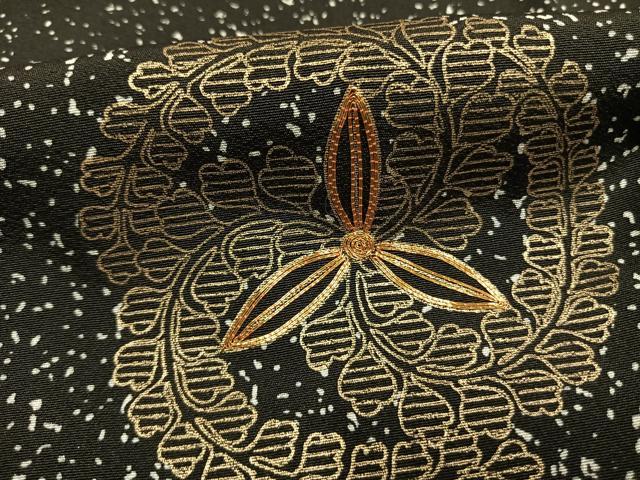 平和屋着物●訪問着　駒刺繍　吉祥文様　黒地　金彩　正絹　逸品　AABG4445fy_5
