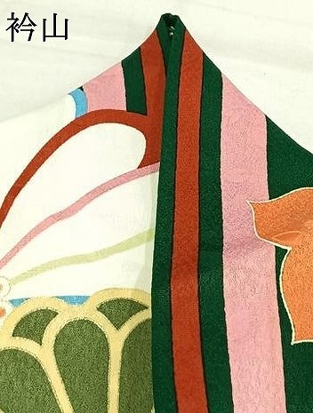 平和屋着物●小振袖　二尺袖　舞花文　金彩　洗える着物　AABG4446fy_8