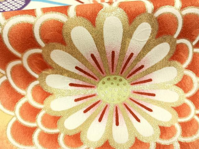 平和屋着物●小振袖　二尺袖　舞花文　金彩　洗える着物　AABG4446fy_5
