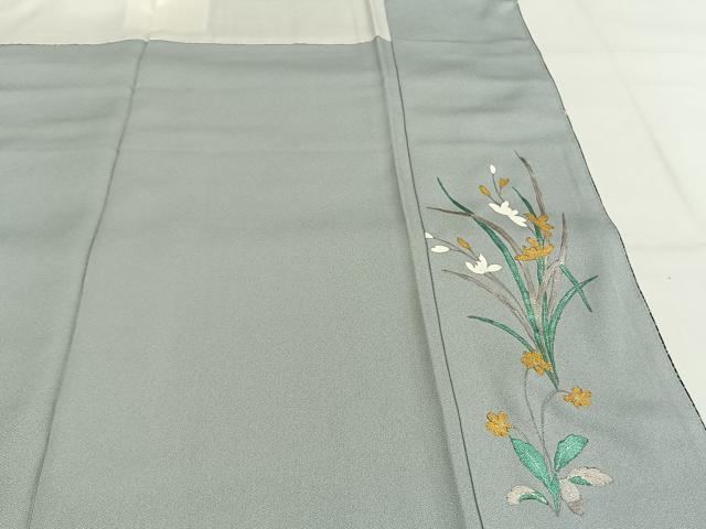 平和屋着物●英王室献上友禅作家　木下勝功　訪問着　草花文　暈し染め　金銀彩　正絹　逸品　AABG4501fy_8