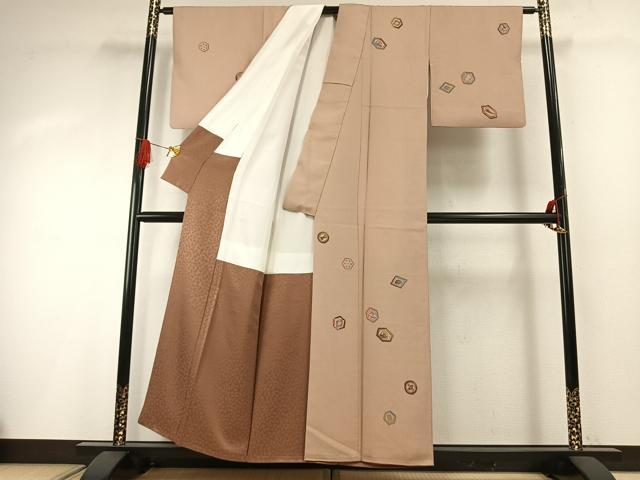 平和屋着物●染色の魔術師　染乃座・大久保玄才　そめのざ玄才　訪問着　丸文　亀甲文　正絹　逸品　AABG4536fy_1