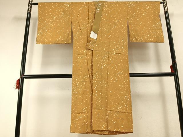平和屋着物●長襦袢　単衣　舞花文　半衿刺繍　正絹　逸品　AABG4560fy