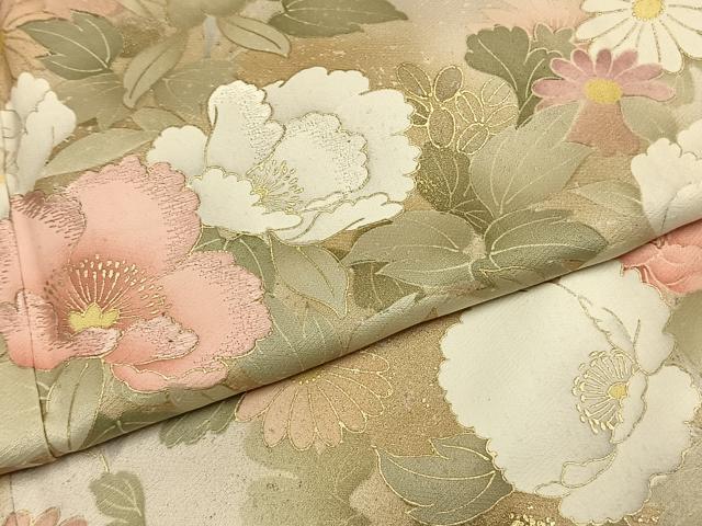 平和屋着物●訪問着　刺繍　草花文　暈し染め　金彩　正絹　逸品　AABG4569fy_4