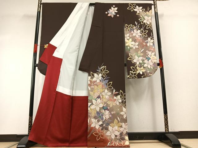 平和屋着物○豪華振袖 花鳥文 ラインストーン 暈し染め 金銀彩 正絹 