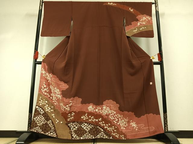 平和屋着物●十日町　名門　滝泰謹製　訪問着　草花文　金彩　正絹　逸品　AABG4609fy