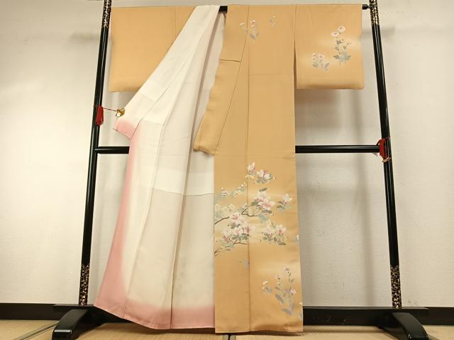 平和屋着物●訪問着　友禅　枝花文　暈し染め　正絹　逸品　AABF2929cs 平和屋着物○訪問着 友禅 作家物 枝花文 暈し染め 正絹 逸品