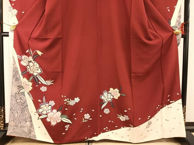 平和屋着物○豪華振袖 駒刺繍 草花文 金銀彩 正絹 逸品 AABG4648fy 