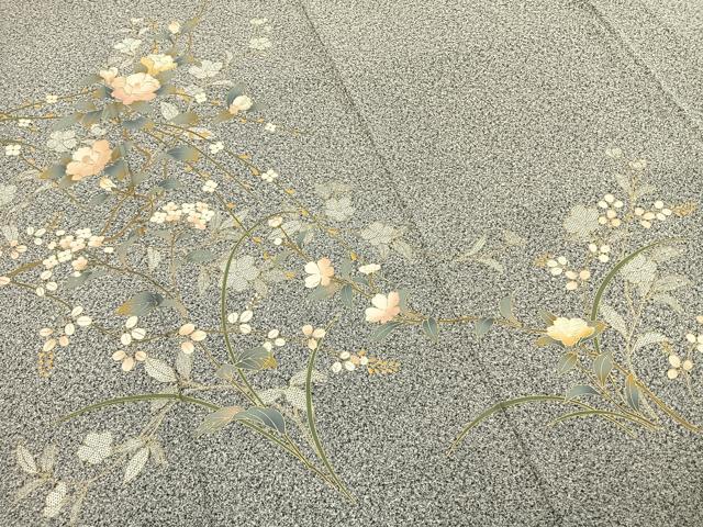 平和屋着物●訪問着　草花文　金彩　正絹　逸品　AABG4690fy_3