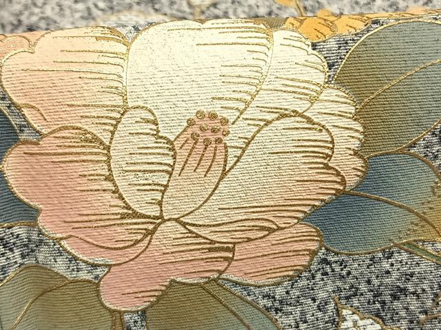 平和屋着物●訪問着　草花文　金彩　正絹　逸品　AABG4690fy_5