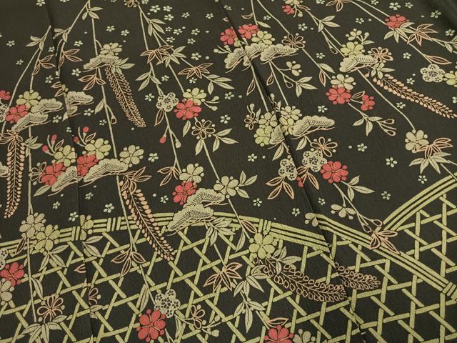 平和屋着物●訪問着　松竹梅　黒地　正絹　逸品　AABG4699fy 平和屋着物○訪問着 松竹梅 黒地 正絹 逸品 AABG4699fy 【公式通販】