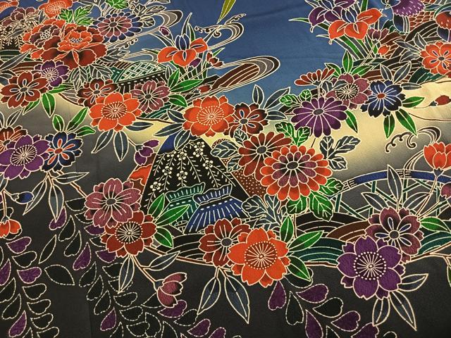平和屋着物●豪華振袖　紅型　風景花文　暈し染め　正絹　逸品　AABG4740fy_3