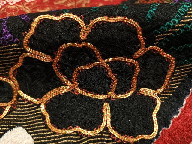 平和屋着物●豪華振袖　駒刺繍　絞り　草花文　金彩　正絹　逸品　AABG4745fy_5