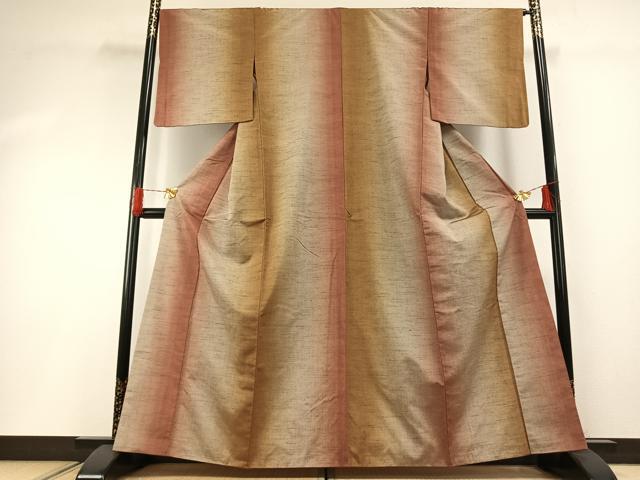 平和屋着物●上質な紬　間道　正絹　逸品　AABG4757fy_1
