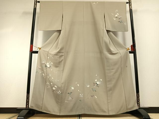 平和屋着物●訪問着　友禅　作家物　枝花文　暈し染め　正絹　逸品　AABG4763fy