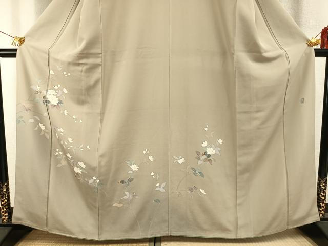 平和屋着物●訪問着　友禅　作家物　枝花文　暈し染め　正絹　逸品　AABG4763fy