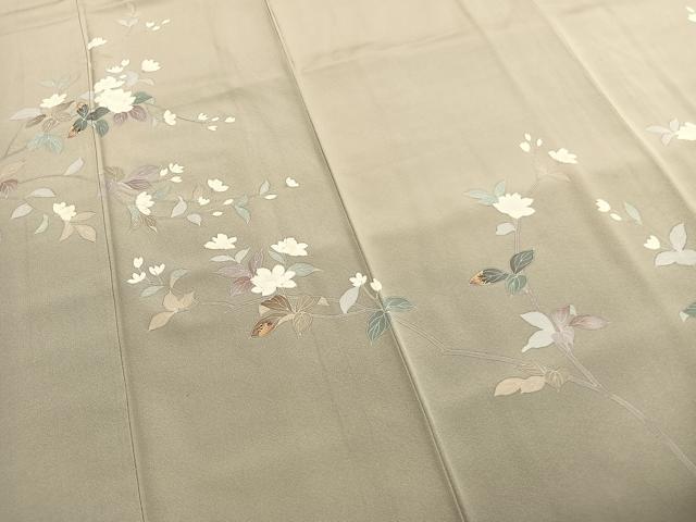 平和屋着物●訪問着　友禅　作家物　枝花文　暈し染め　正絹　逸品　AABG4763fy
