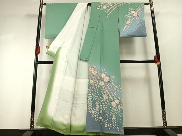 平和屋着物●訪問着　作家物　絞り　辻が花　暈し染め　正絹　逸品　AABG4765fy_1