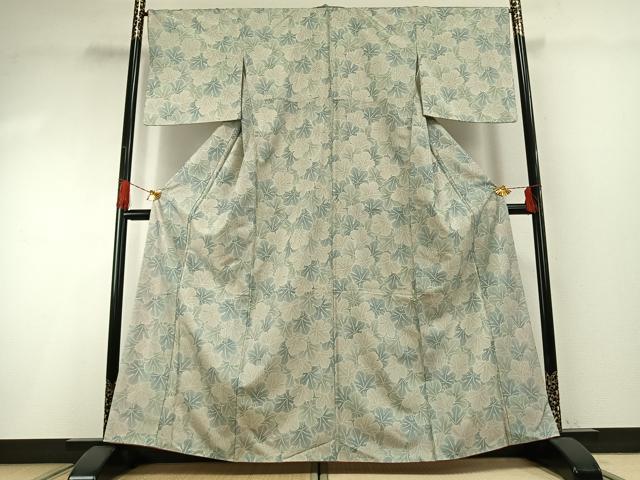 平和屋着物●本場大島紬　染大島　葉尽くし　正絹　逸品　AABG4772fy_1