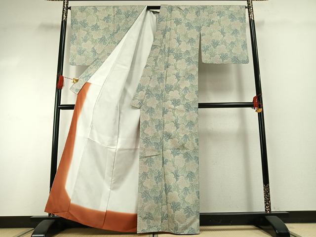 平和屋着物●本場大島紬　染大島　葉尽くし　正絹　逸品　AABG4772fy_2