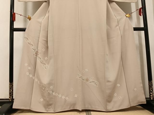 平和屋着物●訪問着　花唐草文　銀彩　正絹　逸品　AABG4855ph_2