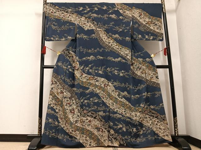 平和屋着物＃羽織 草花丸文 黒地 金彩 正絹 逸品 CABE5544in 【公式通販】