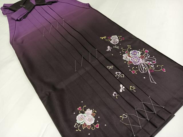 平和屋着物●女性　行灯袴　刺繍　舞花文　暈し染め　洗える着物　未使用　AABG4892ph