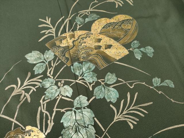平和屋着物●訪問着　地紙取り立波文　竹屋町刺繍　金彩　正絹　逸品　AABG4945ck_3