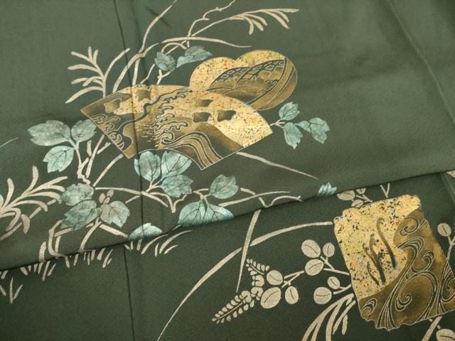 平和屋着物●訪問着　地紙取り立波文　竹屋町刺繍　金彩　正絹　逸品　AABG4945ck_4