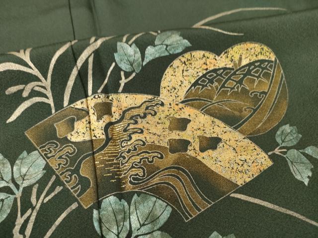 平和屋着物●訪問着　地紙取り立波文　竹屋町刺繍　金彩　正絹　逸品　AABG4945ck_5