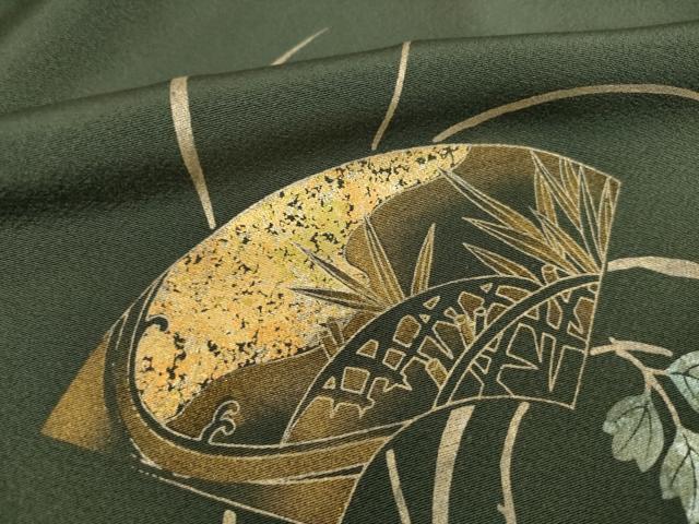 平和屋着物●訪問着　地紙取り立波文　竹屋町刺繍　金彩　正絹　逸品　AABG4945ck_6