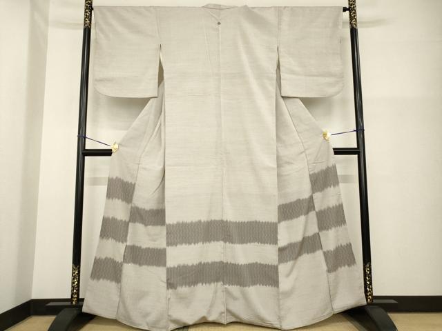 平和屋着物●お召　訪問着　横段文　正絹　逸品　AABG4973ck