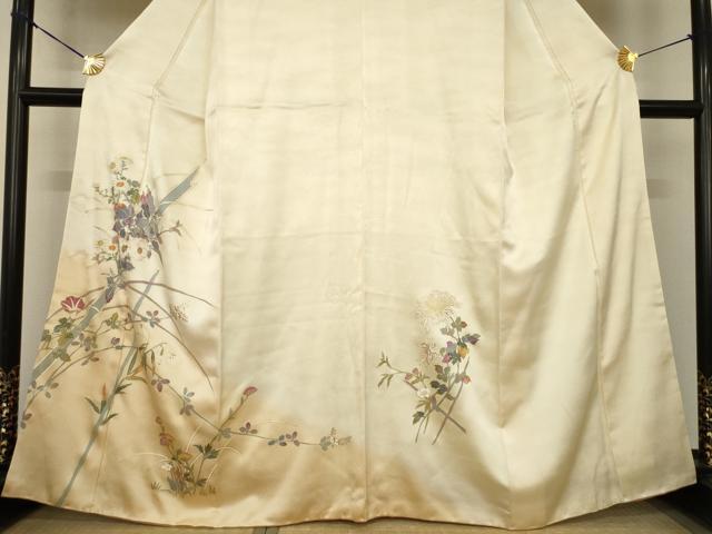 平和屋着物●訪問着　草花文　金彩　正絹　逸品　AABG4992ck_2
