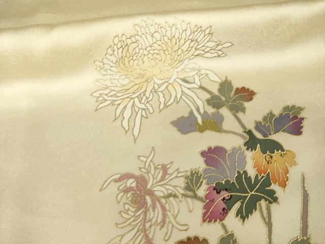 平和屋着物●訪問着　草花文　金彩　正絹　逸品　AABG4992ck_6